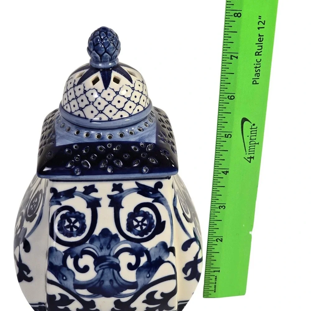Blue and‎ White Chinoiserie Ceramic Ginger Jar OIL Burning lamp Gift mom friend